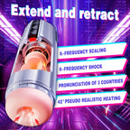 Space plane cup telescopic automatic electric male masturbation simulation channel sex supplies warm up panting voice