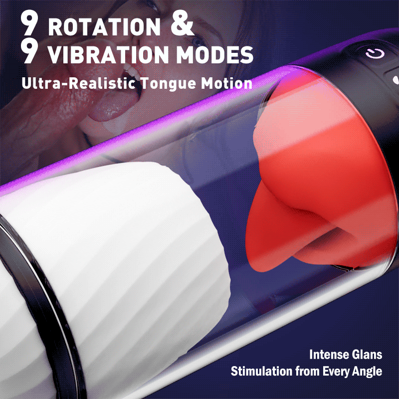 【50%OFF】Newvibe App Controlled Male Masturbator with 9 Tongue Licking & Vibration Modes