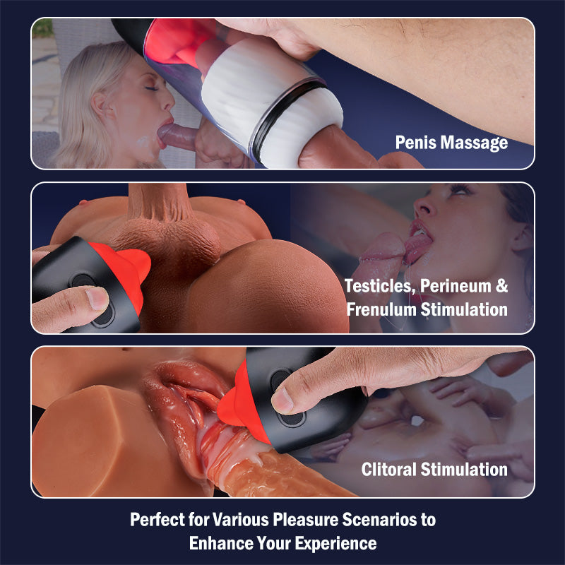 【50%OFF】Newvibe App Controlled Male Masturbator with 9 Tongue Licking & Vibration Modes