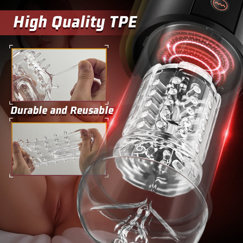 Queen's oral sex 3 In 1 Vagina 10 Vibrating 5 Thrusting 5 Suction Male Masturbator