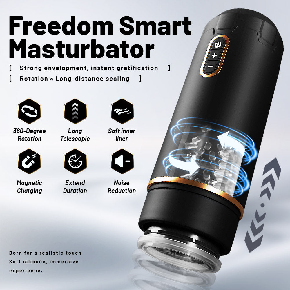 Freedom Automatic Vibrating Male Masturbator – Rechargeable Suction Cup Massager