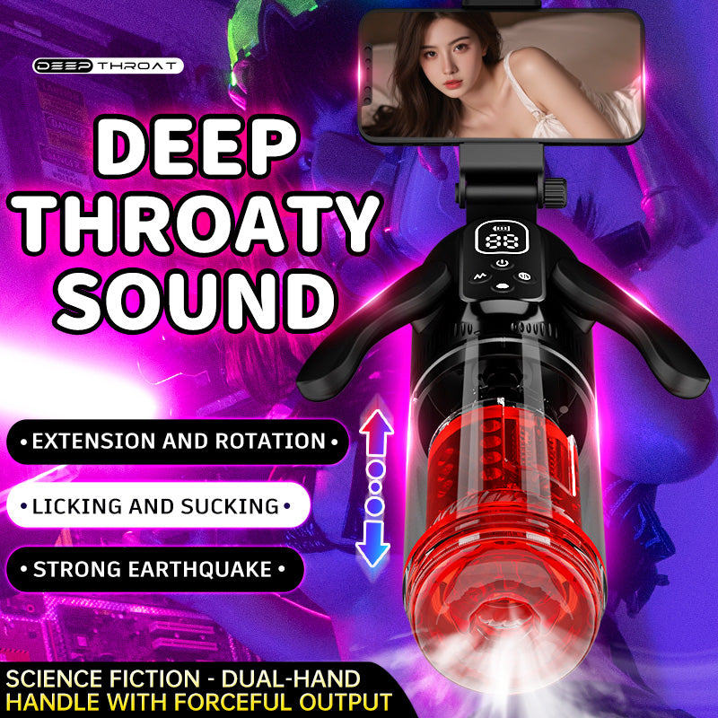 Flying Wings Penis Cup – Extendable Rotating & Suction Male Masturbator with Dual Vibration Handle