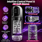 【6.02 IN Depth】 Night Elf 7 Rotation Suction Vacuum Pumps Masturbator Pocket Pussy Adult Male Sex Toys