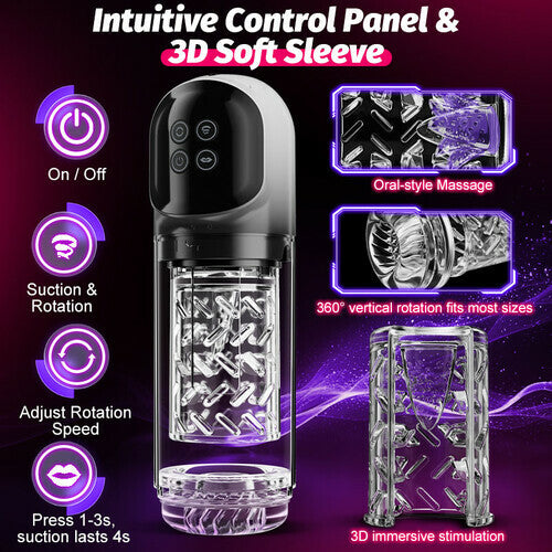 【6.02 IN Depth】 Night Elf 7 Rotation Suction Vacuum Pumps Masturbator Pocket Pussy Adult Male Sex Toys