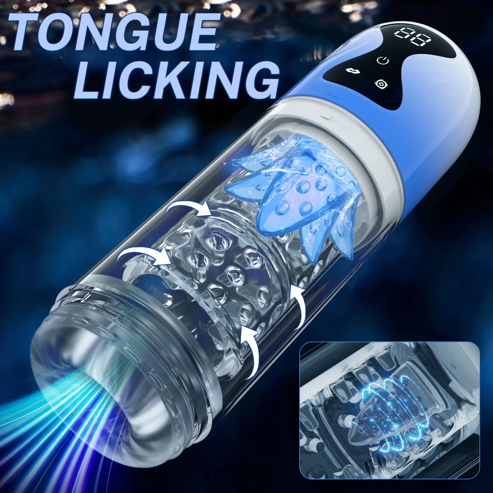 Fully Automatic Male Masturbator & Penis Pump – 7 Suction Modes, 7 Rotation Modes, Tongue Licking Simulation
