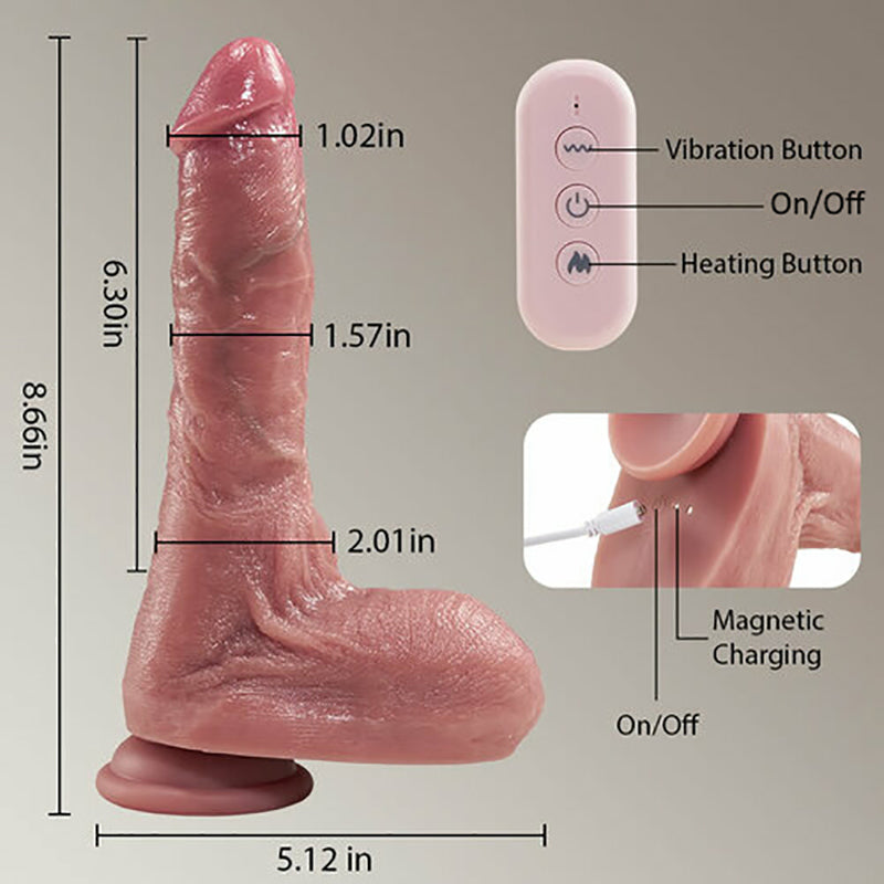 Newvibe 8.66 Inch Lifelike Heating Dildo – 7 Thrusting & Swing Modes with 10 Vibrations