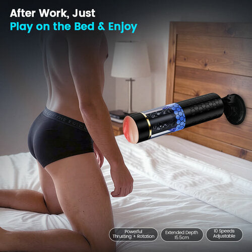 STORM CUP 10 Thrusting Spinning Masturbator with Suction Cup Male Masturbator