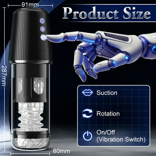 Newvibe 5 Rotating 5 Sucking 7 Vibrating Masturbator & Training 2 IN 1 Male Toys
