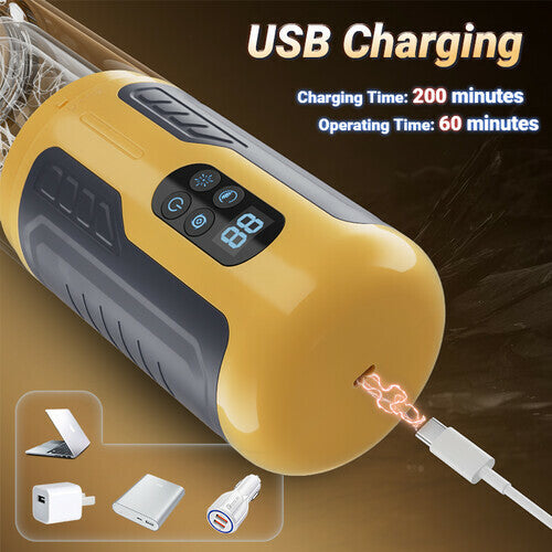 【Upgraded】Male Electric Masturbator – 7 Telescopic, Rotating & Vibrating Modes with Dual Motors & LCD Display