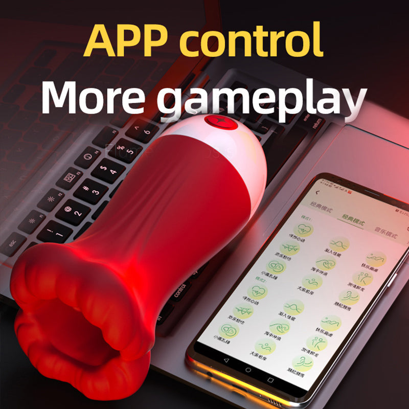 Big Mouth APP Remote Control Male Masturbator – Rechargeable Vibrating Airplane Cup