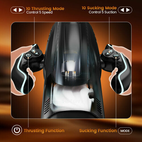 【50% Off】【3.15 IN Depth】Leten 10 Vibrating & Sucking Voice Handheld Masturbator Male Sex Toys