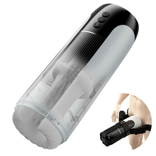 Saith Wearable 7 Thrusting & Vibrating Heating Vocable Masturbator Male Sex Toys
