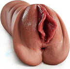 Realistic Pocket Pussy – 5D Deep Vagina & Tight Anus Lifelike Male Masturbator (Brown)