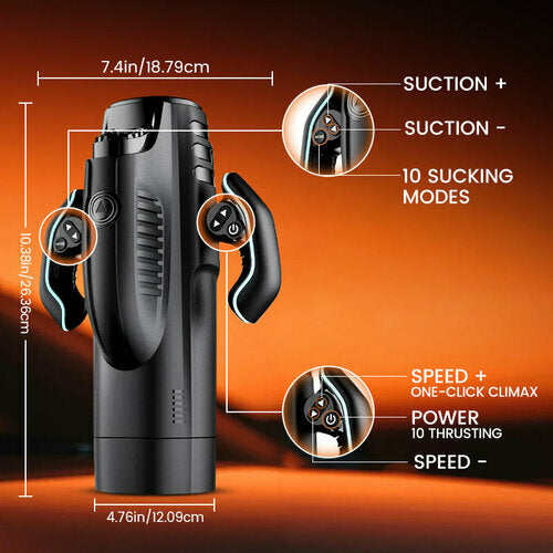 【50% Off】【3.15 IN Depth】Leten 10 Vibrating & Sucking Voice Handheld Masturbator Male Sex Toys