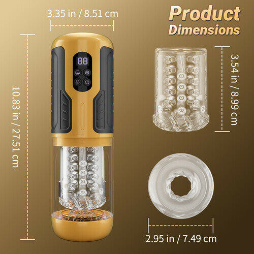【Upgraded】Male Electric Masturbator – 7 Telescopic, Rotating & Vibrating Modes with Dual Motors & LCD Display
